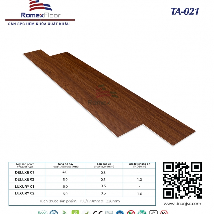 Sàn Nhựa Romex Floor(4mm) : TA021