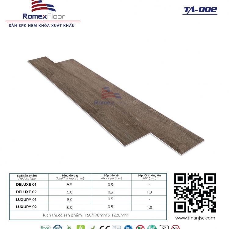 Sàn Nhựa Romex Floor(4mm) : TA002